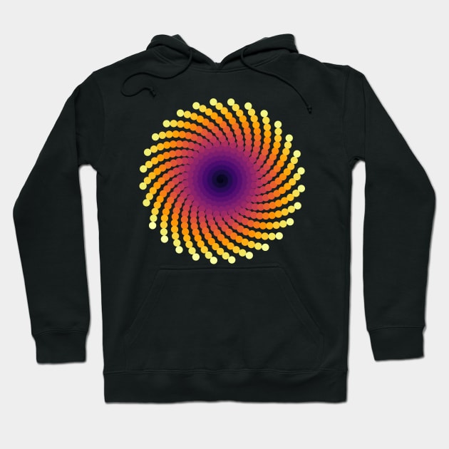 Sun Spiral Inferno Galaxy | Dark Volcano Yellow Red Black Hoodie by aRtVerse